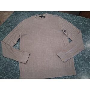 Theory Cashmere Silk Crew Neck Pullover Sweater Mens Sz M Berthes O Admiral Tan